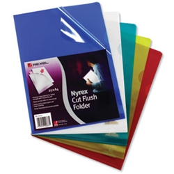 Rexel Nyrex Cut Flush Folders Clear A4 [Pack 25]